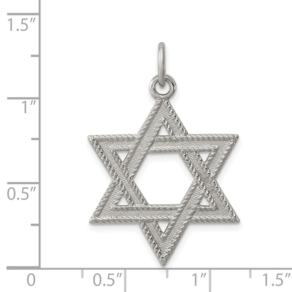 Sterling Silver Star of David Charm - Picture 3 of 3